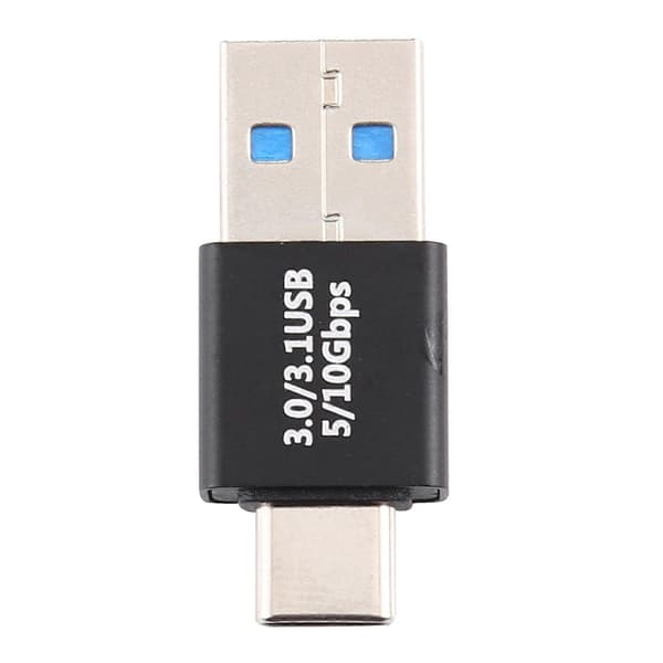 Type-C / USB-C uros - USB 3.0 uros alumiiniseosadapteri (musta)