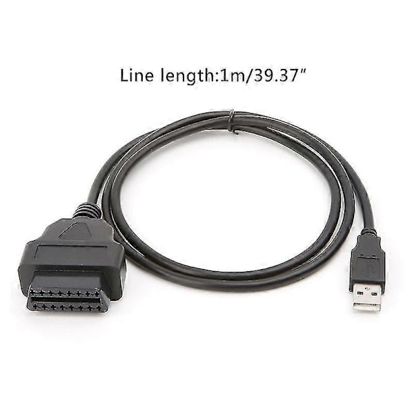 16-pin OBD2 til USB-port Oplader Adapter Kabel Stik Diagnostisk Værktøj
