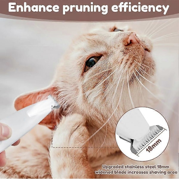 Ny Hundtassklippare med LED-lampa Helt Vattentät Husdjursklippare med LED-display Hundklippare för Grooming 18mm Bredare Blad