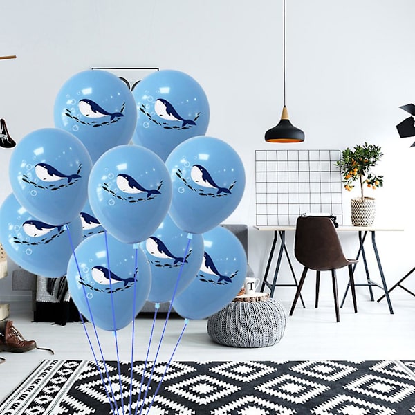 20 stk Hval Latexballonger Bølge Tegneserie Ballonger Havtema Festballonger