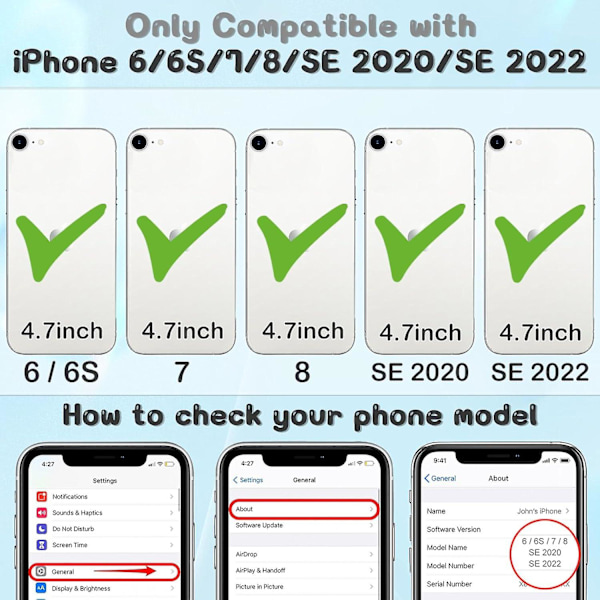 Passer for iPhone 8/7/6s/6/se 2022/se 2020 Telefonveske Tegneserie 3D Karakterdesign Telefonveske For Tenåringer Kule Silikon Myk Beskyttende Veske, Blå