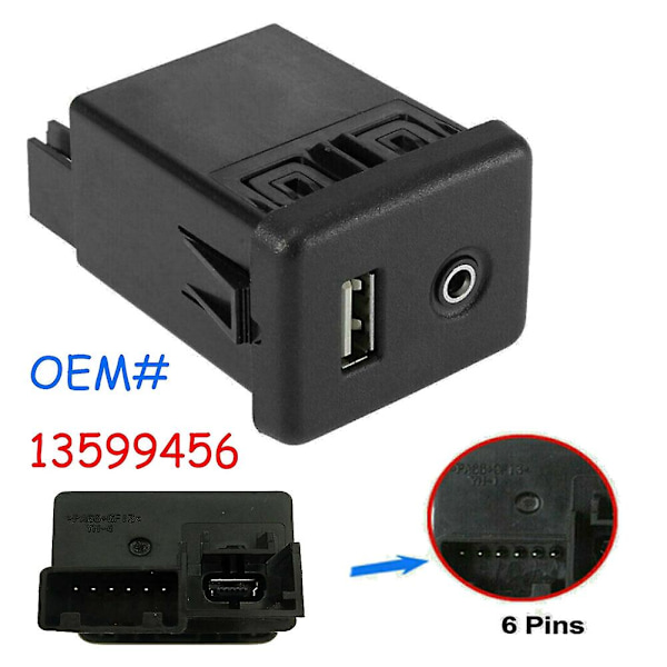 Til Opel a Audio Auxiliary AUX USB Opladningsport Modul Socket 13599456