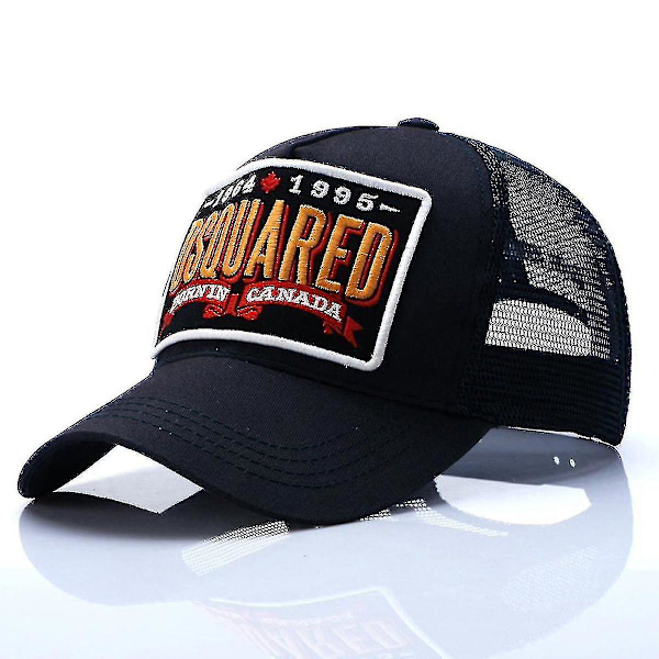 Mænds Mesh Baseball Cap Dome Hat Broderi Bogstaver Dsquared Sort