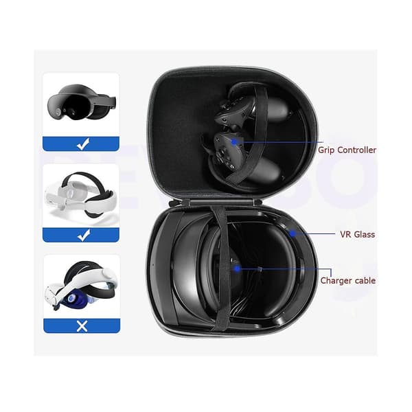 Förvaringsväska för Quest Pro VR-headset, Resevänlig och Praktisk Bärväska för Kontroller och Tillbehör