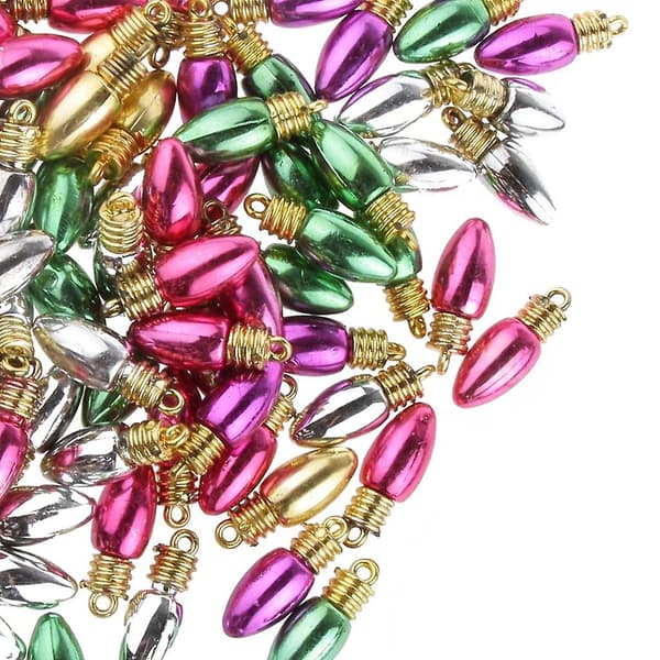 100 stk. Multi 8,5 mm Plastbelagte Lyspærer Julepynt Træ Dekoration