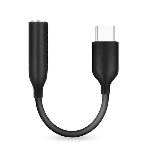 USB C til 3,5 mm Jack Aux Adapter Type-C 3,5 Digital DAC Lydkabel Adapter Øretelefontilbehør Svart