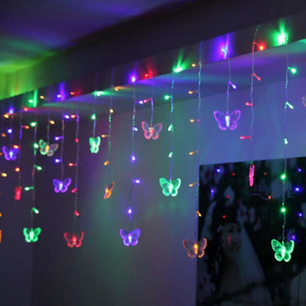 Julepynt LED Lysgardin Fargerike Bryllup Barnerom Dekor Lampe