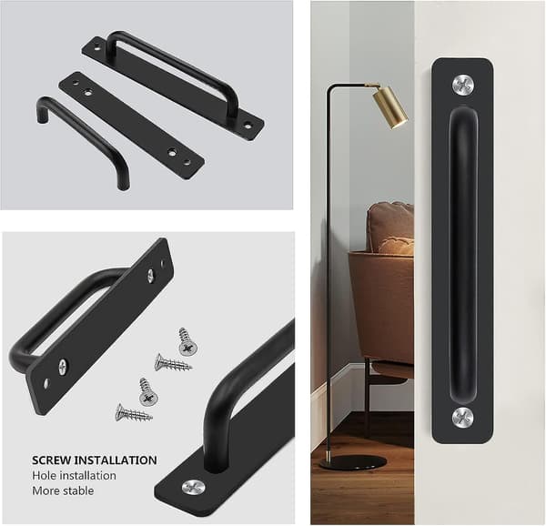 Dørgreb, 2 stk. Robust Stald Dørgreb Skydedørgreb Tryk Dørgreb med Bagplade Aluminium Legering Møbelgreb