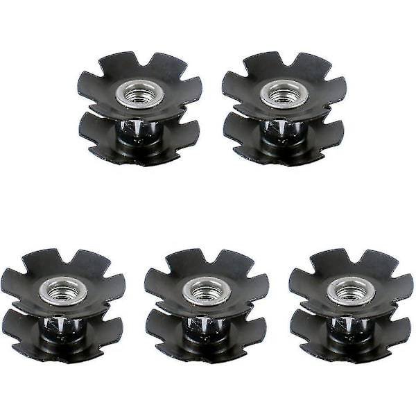 5 st Cykelgaffelstjärnmutter - Universal Headset Star Nut för Gaffel 1-1/8\" (28,6 mm), Svart