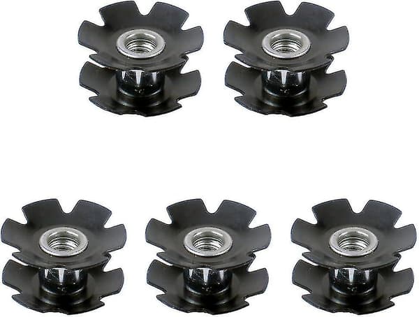 5 stk. Cykelgaffel Stjernmutter - Universal Headset Stjernmutter til Gaffel 1-1/8\" (28,6 mm), Sort