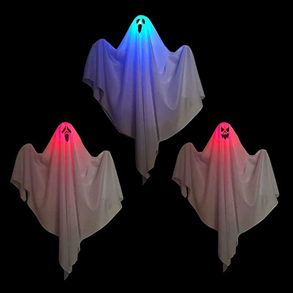 Halloween-haamu LED-riipusvalot 3 kpl Luovat rekvisiitat Koristeet Dekoratiivitarvikkeet Kotiin Pihalle Tilaan Asettelu Rekvisiitat Halloween-valot Ulkokoristeet