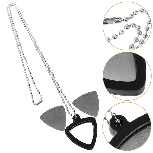 1 Set Gitarrplektrumhållare Halsband Gitarrplektrum Silikon Gitarrplektrumhållare Halsband