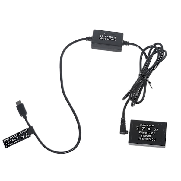 Typ-c till för Lp E12 dummybatteri bärbar kameraströmkälla för M2 M10 M50