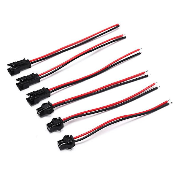 10 par 10 cm Lang Jst Sm 2-pins Stik Han/hun Ledningsstik Hurtigstik