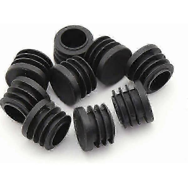 25 mm runda plaststolsbensskydd 30 st svarta rörändskydd