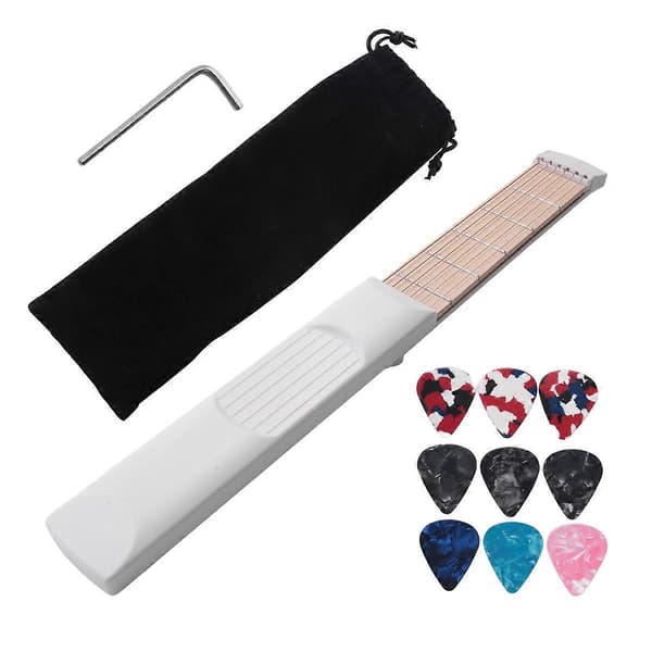 Övningshals för fickgitarr, gitarrtränare 6 band bärbar gitarr