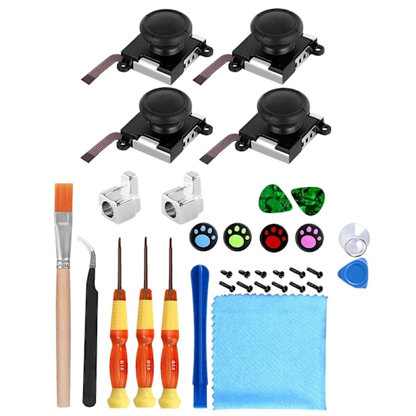 33 osaa Joystick-korvaus 3D Analog Joystick -peukalosauvat Switch Lite Joy Con 3D -ohjaimen korjaussetti