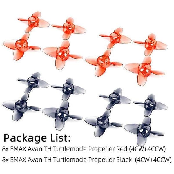 16 stk. til EMAX Avan Tinyhawk TH Turtlemode Propel 40mm 4-bladet 1,5mm hul, til 0802 motor indendørs F
