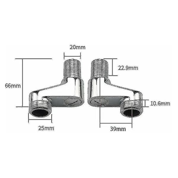 2-pakks Badekar-Blanderadapter, Justerbar Svingarm, 25 mm, 20 mm, Dusj Blander, Bad Blander, Solid Messing Blander