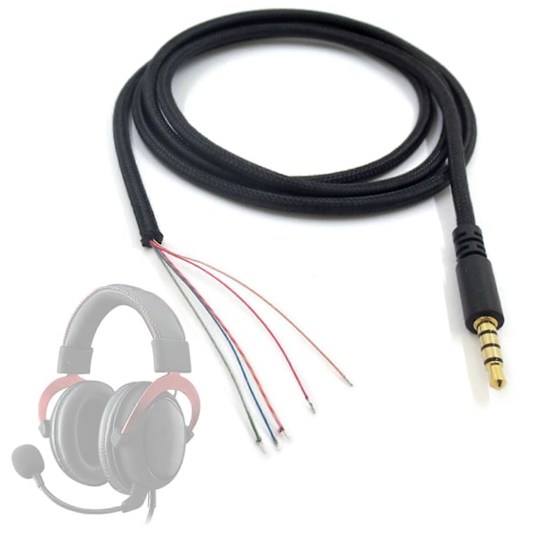 Hodetelefonkabel 3.5mm hannplugg kontaktledning for Kingston Hyper X Cloud II Core Pro Cloudx Stinger Revolver S