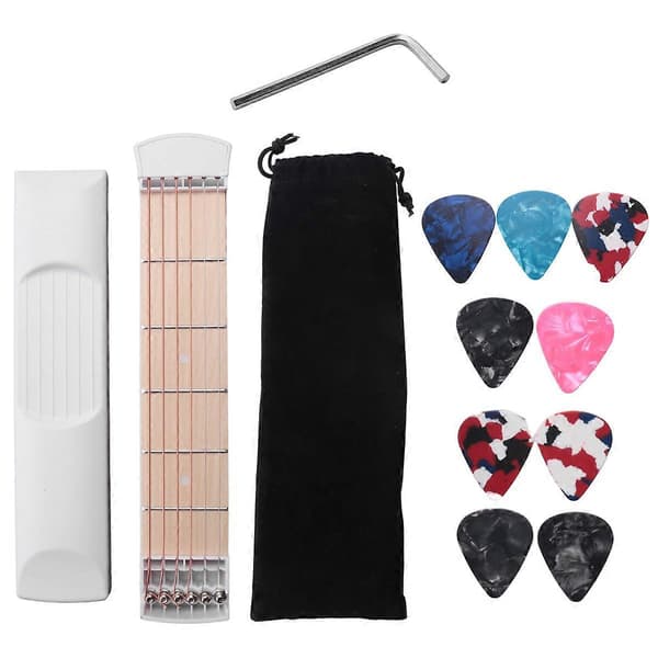 Övningshals för fickgitarr, gitarrtränare 6 band bärbar gitarr