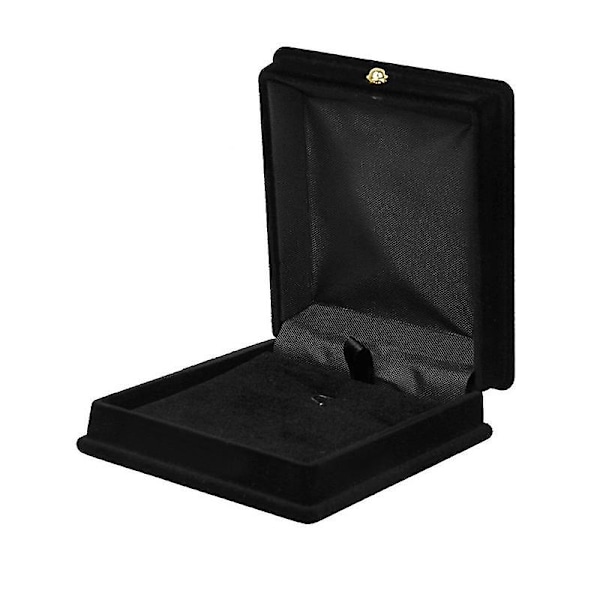 1 x Sammetshalsbandskedja Smyckesdisplay Förvaringslåda Presentask Hållare Organizer---Svart