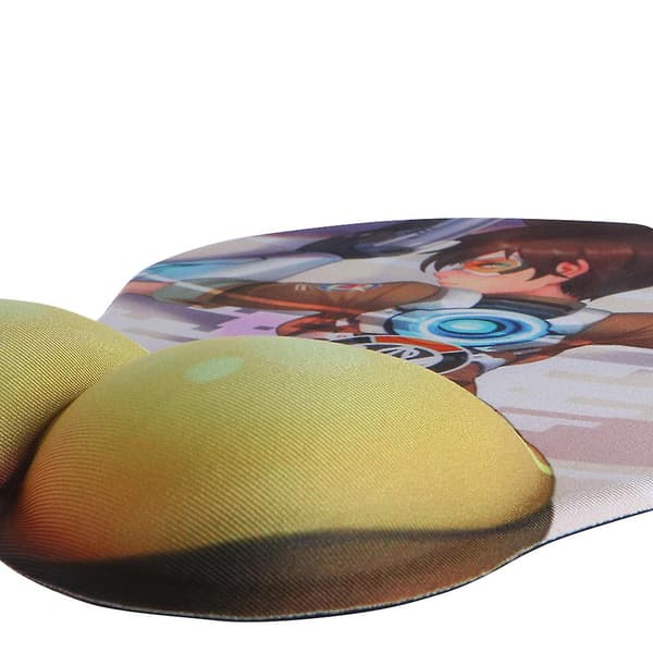 Anime Musemåtter med håndledsstøtte, blød silikone, ergonomisk 3D musemåtte