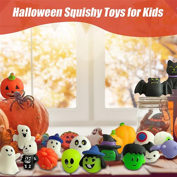24 st Halloween Mochi Squishy Blind Box Stress Relief Överraskningsleksaker Barnpresenter