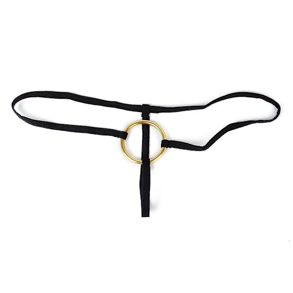 7x Svart Sexig Herr G-string Trosa Med Guld Plast Ring Underkläder