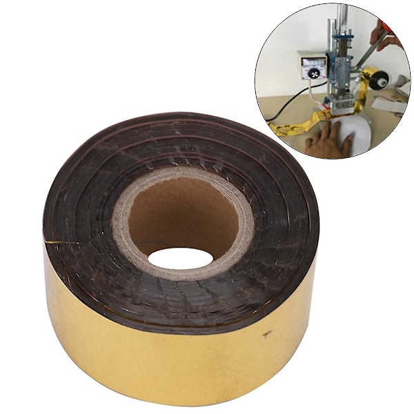 Varmstämplingsfoliepapper Lädertyg Paketlåda DIY Dekorationstillbehör 3cm Bredd 120 Meter/Rulle Guld