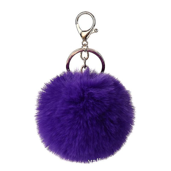 Pompom nyckelring i äkta kaninhår, garanterat mjukt vid beröring2