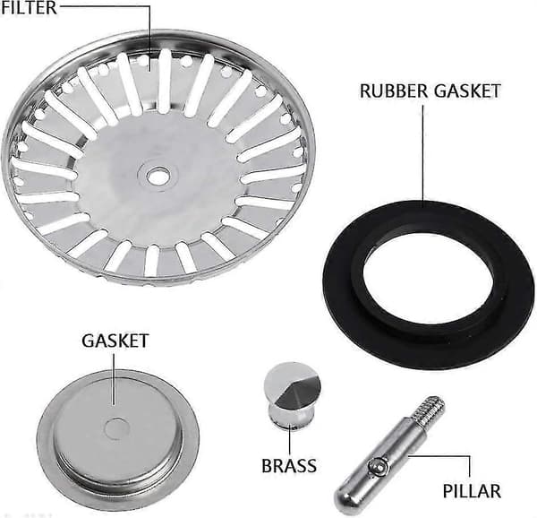 2 stk. vaskesi, køkkenvaskpropfilter i rustfrit stål, hulvaskprop, køkkenbadeværelsesi - 84 mm diameter