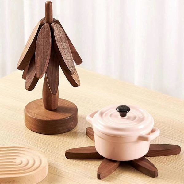 Træ Trivet | Træ Trivet Formet Som Et Træ | Trivet Til Varme Retter | Trivet Til Varme Retter Med Stativ | Træ Grydeholder Trivet
