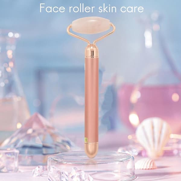 Jade Roller för Ansikte 3 i 1 Elektrisk Vibrerande Ansiktsroller Massager Quartz Roller Massager Hud Tig