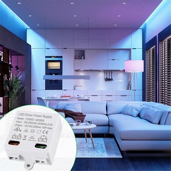 LED Transformer 12V/DC, 0-10W Mini Transformer, Strømforsyningsdriver, Elektronisk Transformer til 12V LED Lys og LED Lys