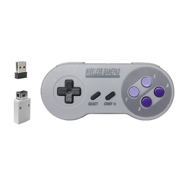 Trådløs Game Controller 2.4G Gamepad Joystick Kompatibel med SNES Mini PC Windows NS Switch