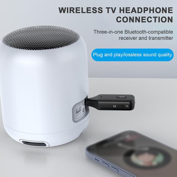 Audioadapter Bluetooth-kompatibel mottaker sender 3,5 mm grensesnitt AUX-adapter for bil hjem TV-datamaskin