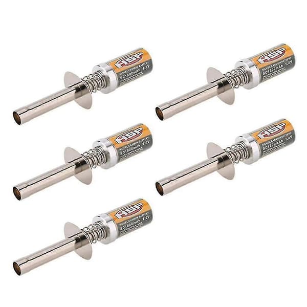 5x Til 80101 1800mah 1.2v Gløderørsstarter Til Rc Bil 1/8 1/10 80101 Genopladelig Gløderørsstarter
