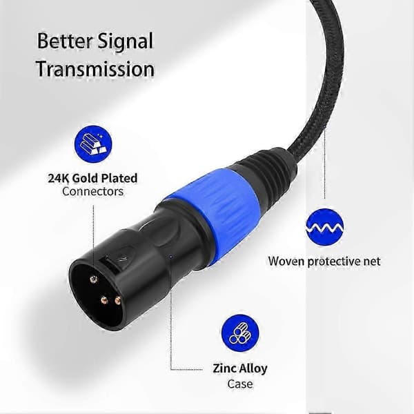 XLR 3-Pin Hann til USB-C Kabel for Lyd-enheter - 1M Lengde