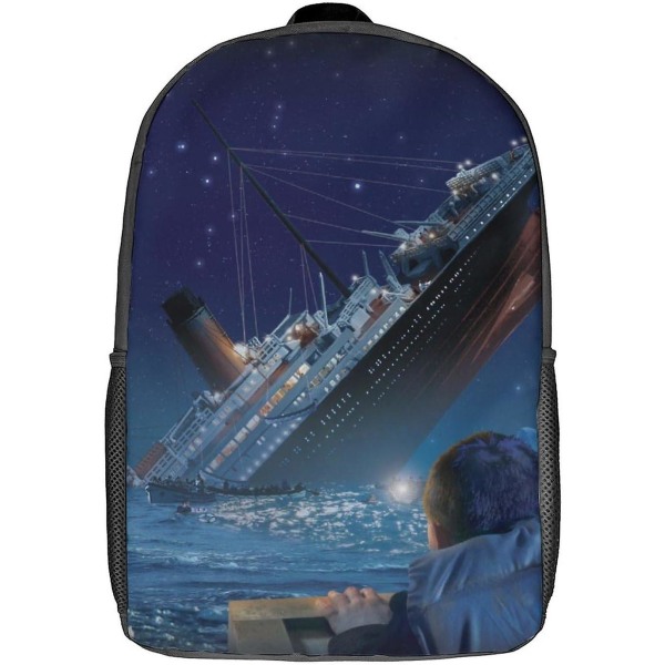 Dciustfhe Titanic Ryggsäck Skolväska Ryggsäck för Flickor Pojkar Ryggsäckar Stor Kapacitet Barn Ryggsäck Dubbel Dragkedja Andningsbar Design Lätt Movi