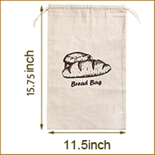 Linen Brødposer til Hjemmelavet Brødbeholder, 2 stk 30x40cm Ubleget & Genanvendelig Brødopbevaring, N