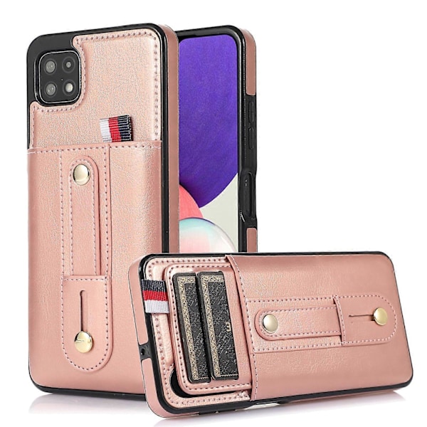 Samsung Galaxy A42 5G Ranneke Jalusta Lompakko Nahkainen Puhelinkotelo