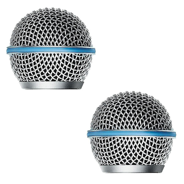 2 st Mikrofon Grill Mic Galler Ersättning Mic Bollhuvud Nät För Beta58a Sm58 Pgx24 Slx24