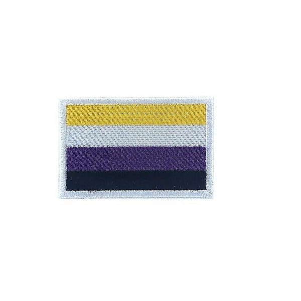 Patch ecusson broderi termisk merke ikke-binært flagg ikke-binært broderi