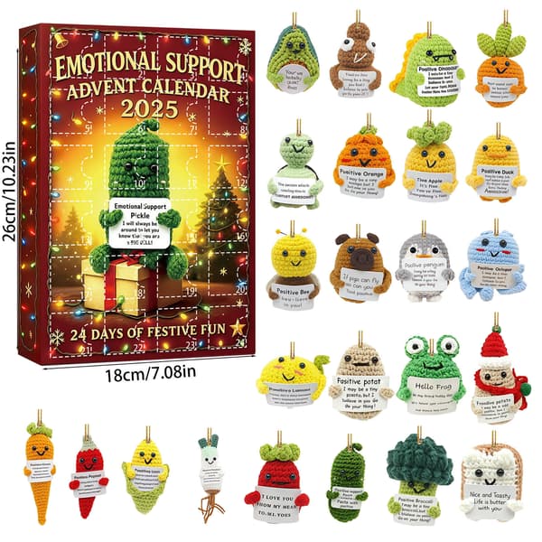 Følelsesmæssig Støtte Julekalender – Blind Box med Inspirerende Citater og 2D Akryl Charms