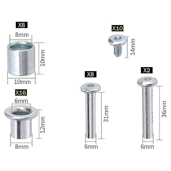 Inline Skate Aksel Afstandsstykke Skrue, Skate Hjul Leje Afstandsstykke, Rulle Skate Udskiftningsdele Med Aksel &