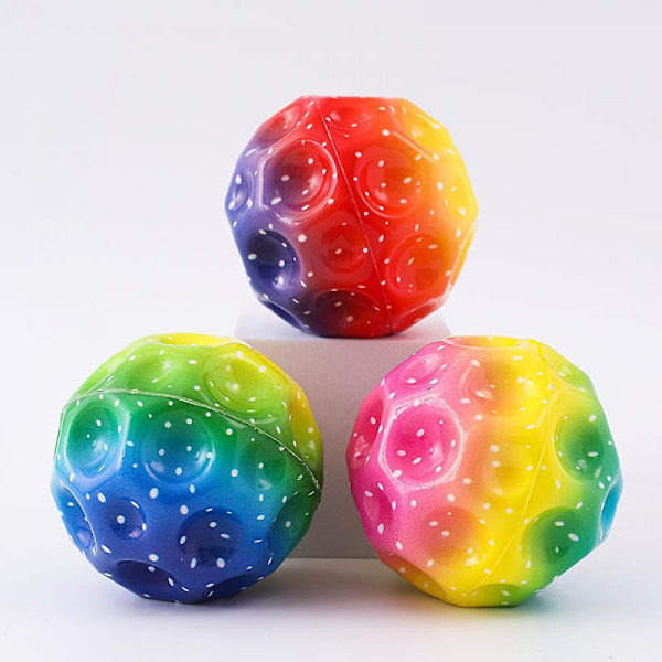 3 kpl Hyppy Pallo, Kuupallo, Korkea Hyppy Kumipallo, Hyppy Kumipallo, Avaruuspallo, Ponnahdusääni, Mini Hyppypallo Leikki Lapsille, Juhla Lahja