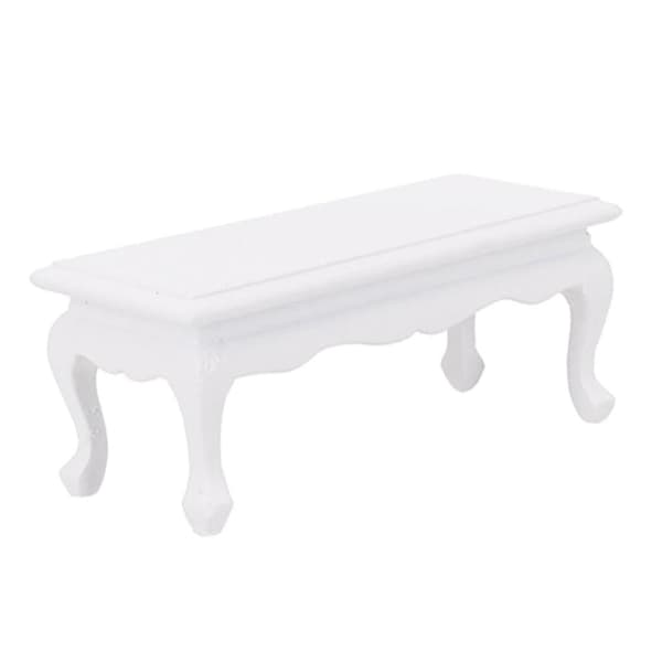 1/12 Dockhus Miniatyrer Möbler Modell Dekor Te Bord Vit