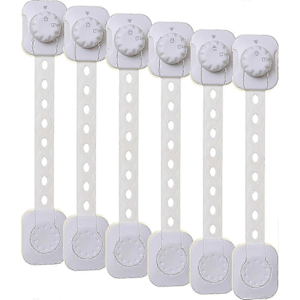 Twist \"N Lock Multifunktionell Spärr - Barnsäkerhetslås - Vit - 6-pack - Modell G1435