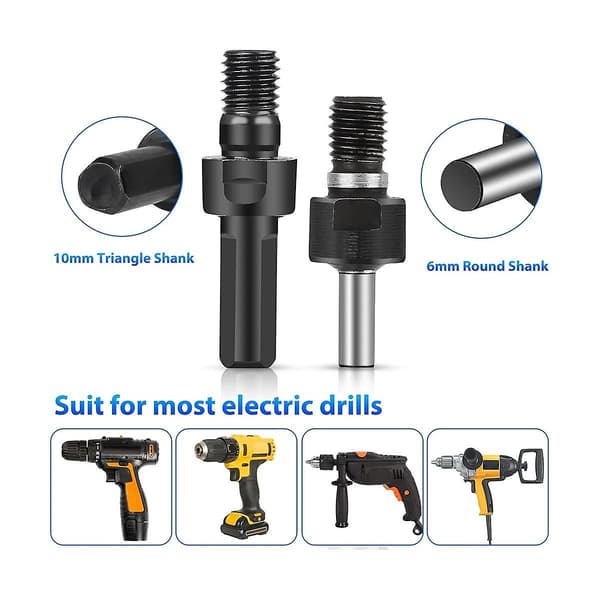 Borrslipmaskinadapter, 6mm/10mm Arborskaft Adapter Med Flänsmutterdelar Set Och 2 Spännyckel